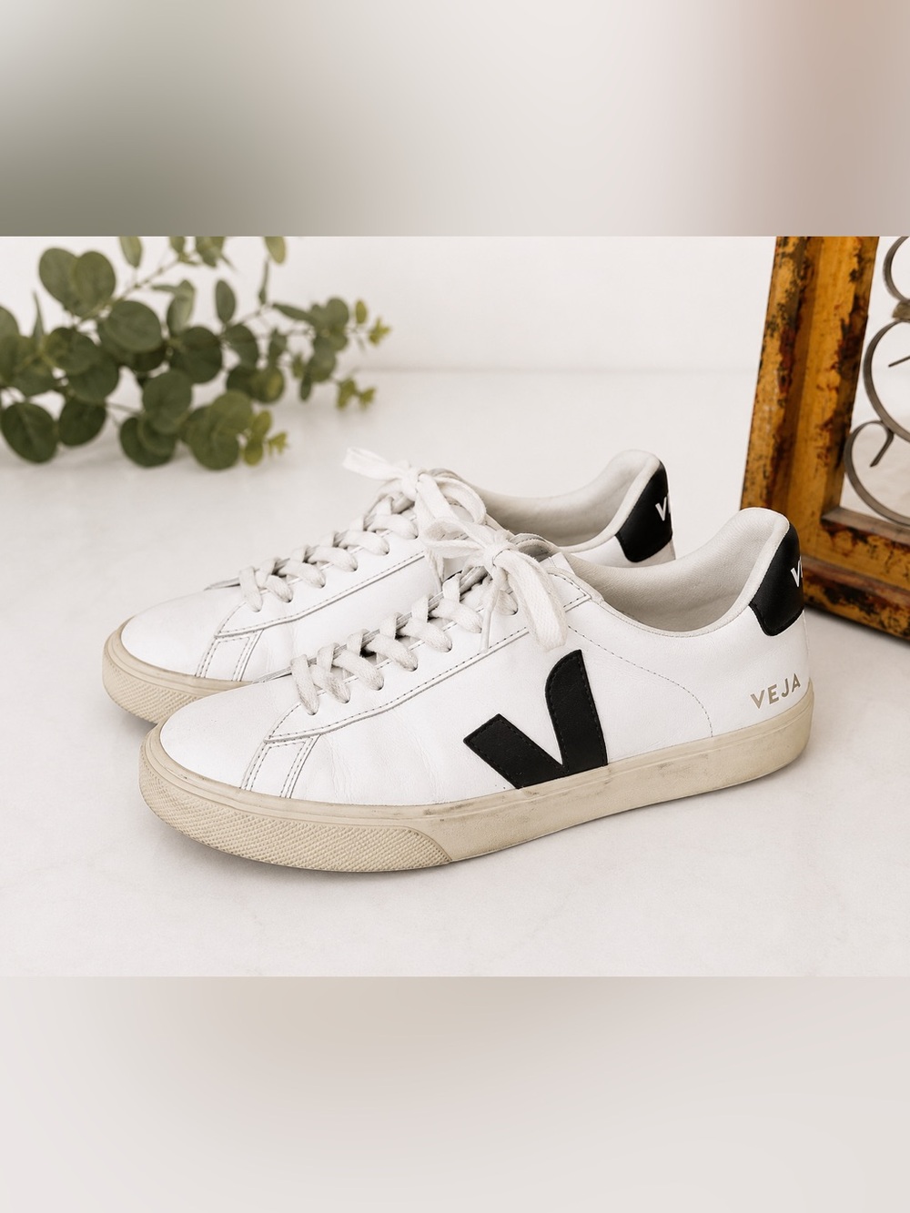 VEJA Esplar Leather Sneakers | White & Black | Women’s US 6 / EU 37 old money #6